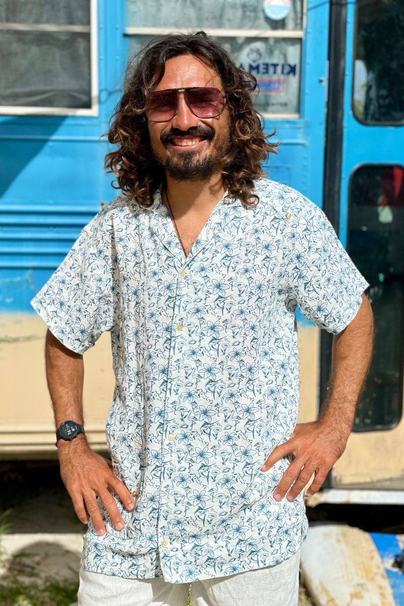 LACONCH "Bahamas Shirt" Leinenhemd mit Motivdruck