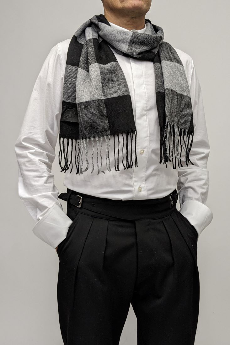 Bowler Berlin Schal Block-Karo Grey Black