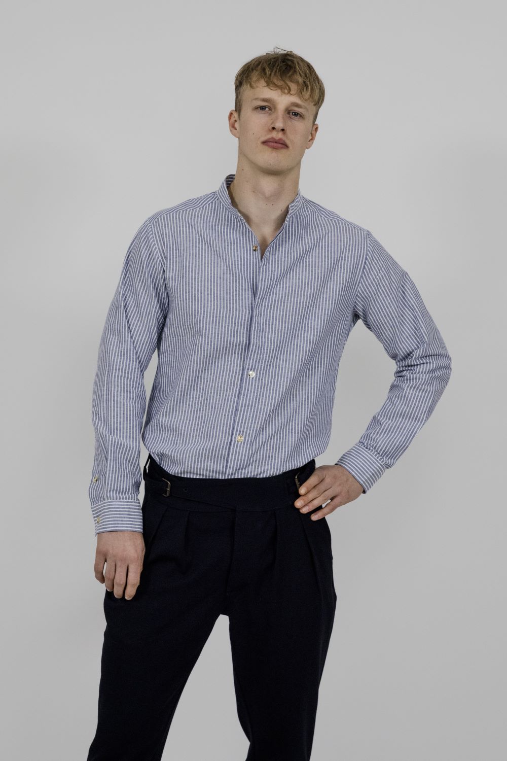 Bowler Berlin Hemd "Wing" Blue White Stripes