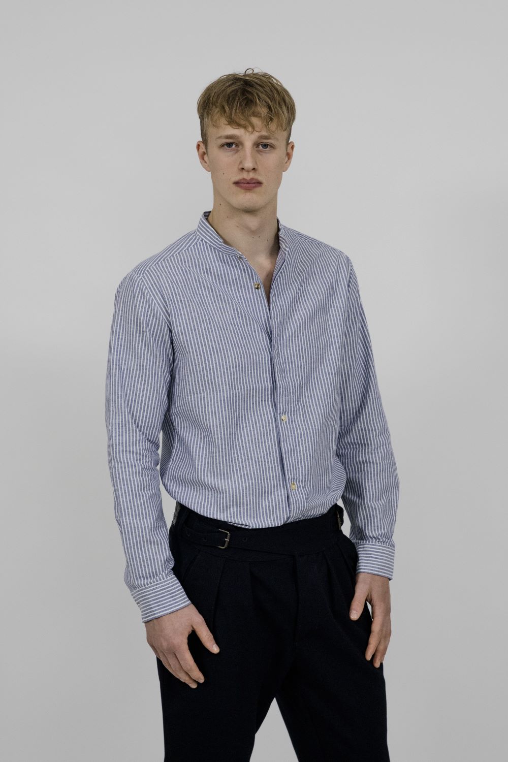 Bowler Berlin Hemd "Wing" Blue White Stripes
