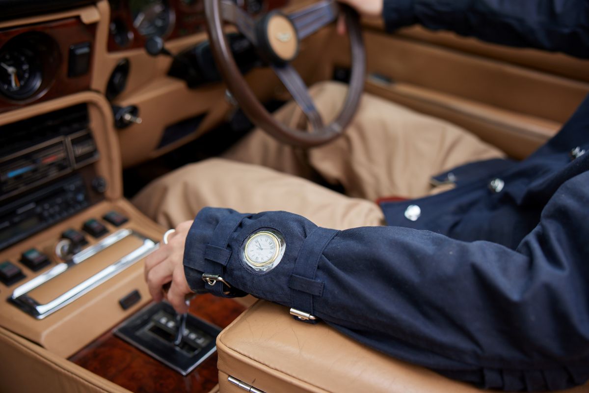 Bowler Racing Jacke mit Uhrenfenster Navy