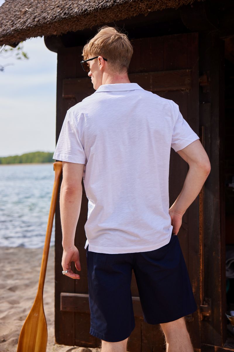 LA CONCH Playshirt "Bretoniere" weiß gestreifter Bahamas Allover-Print