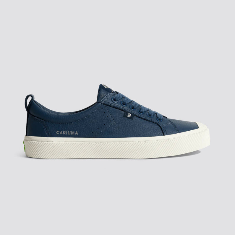 Cariuma OCA Low Pebbled Leather Dark Denim