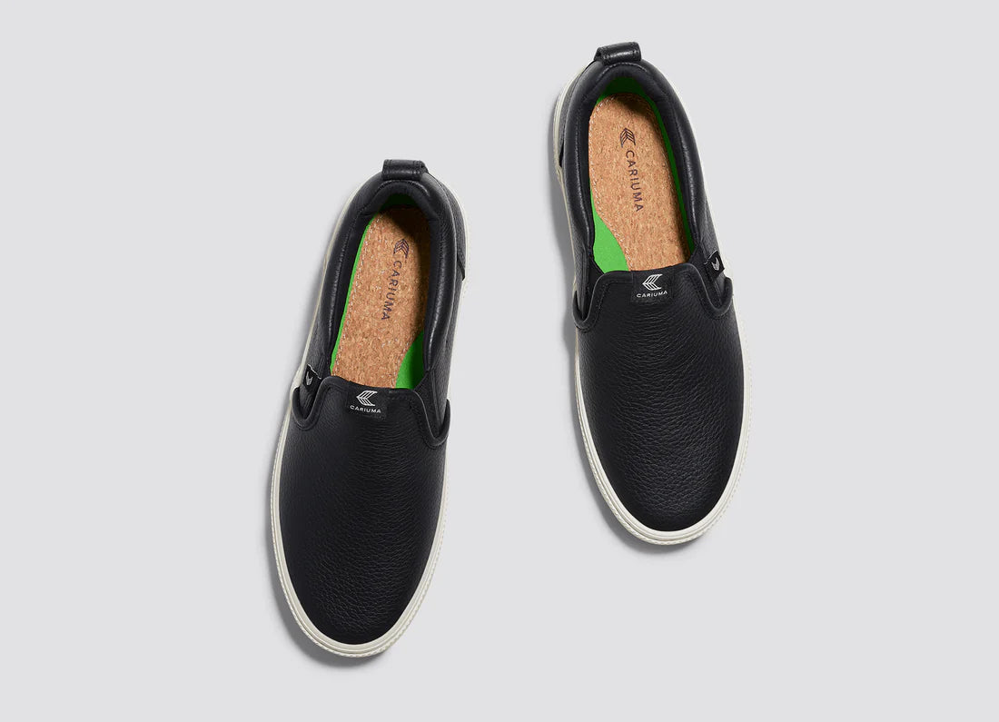 Cariuma Slip-On Pebbled Leather Black