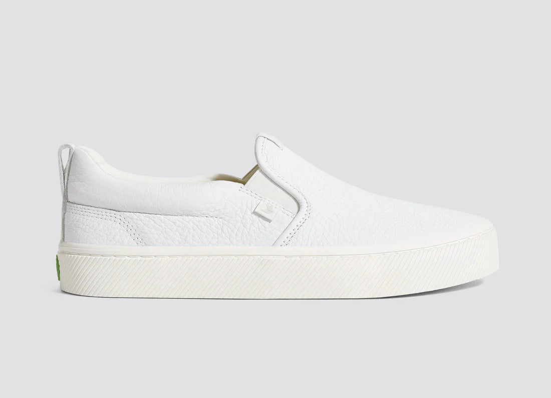 Cariuma Slip-On Pebbled Leather White