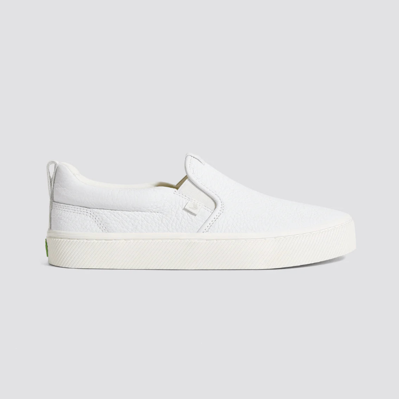Cariuma Slip-On Pebbled Leather White