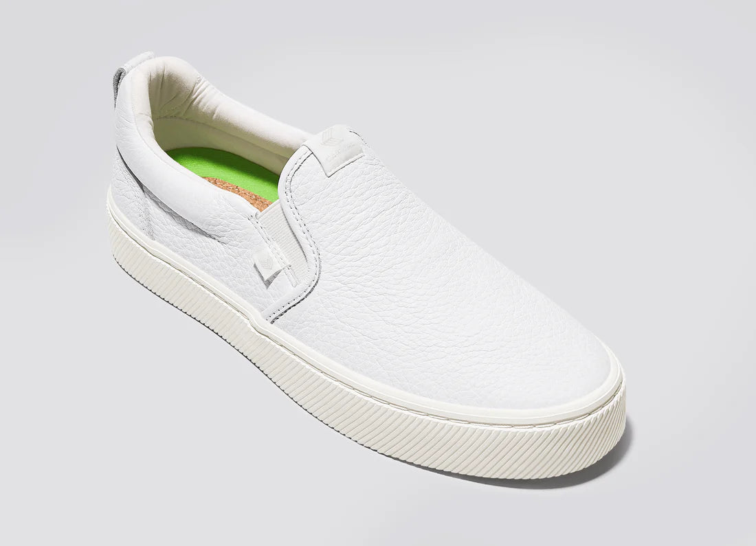 Cariuma Slip-On Pebbled Leather White