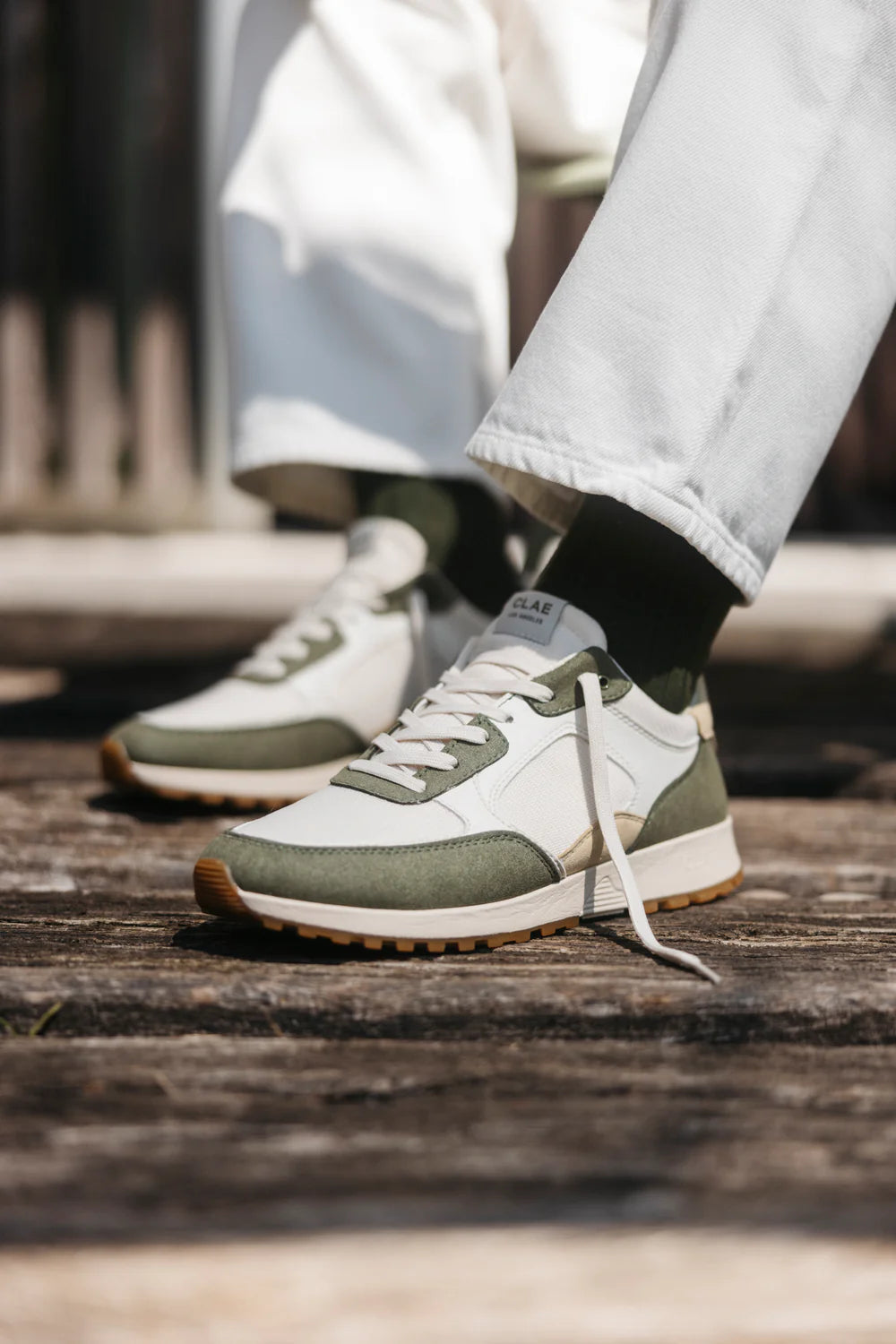 Clae Joshua Olive Off-White vegan