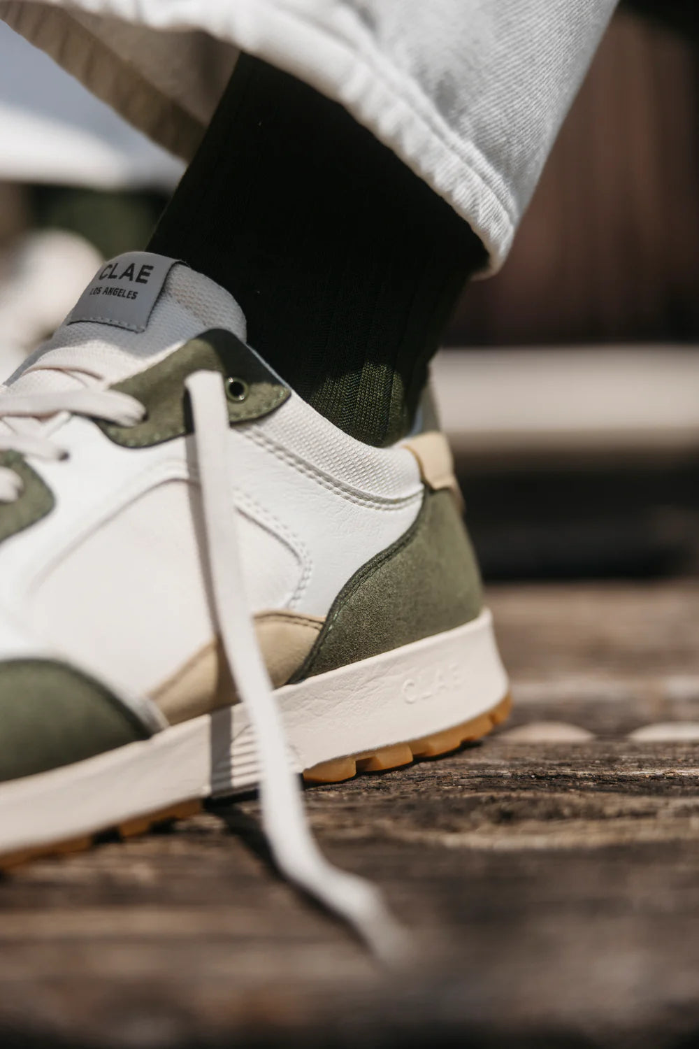 Clae Joshua Olive Off-White vegan
