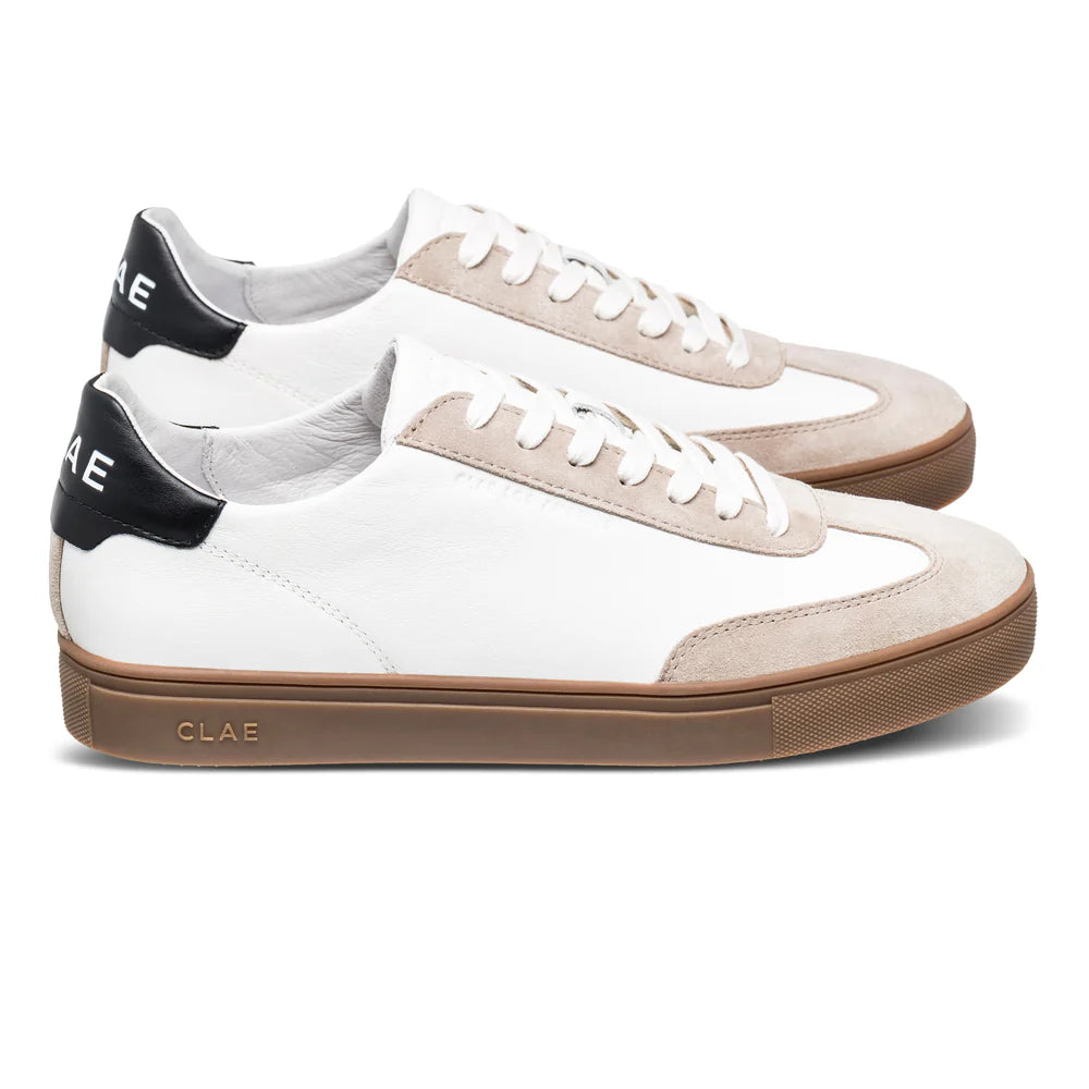 Clae Deane White Leather Grey Dark Gum