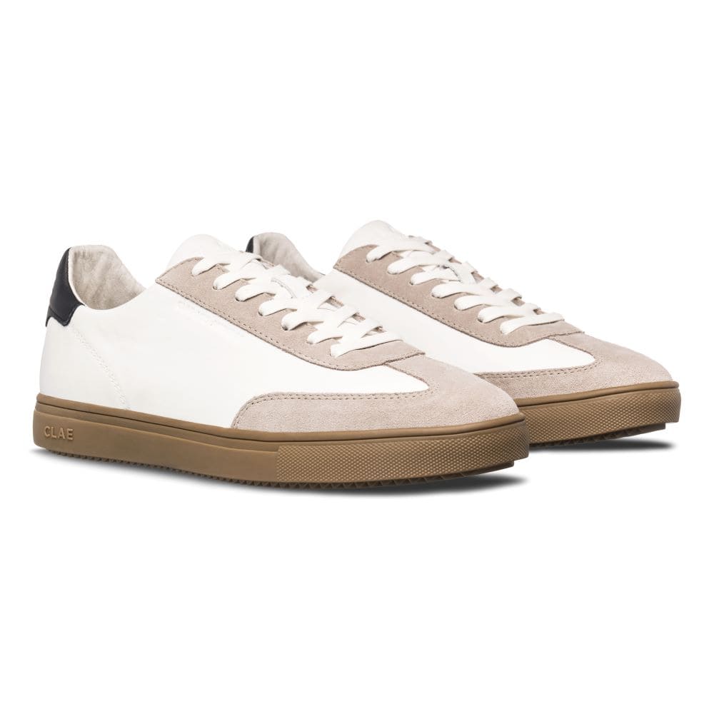 Clae Deane White Leather Grey Dark Gum