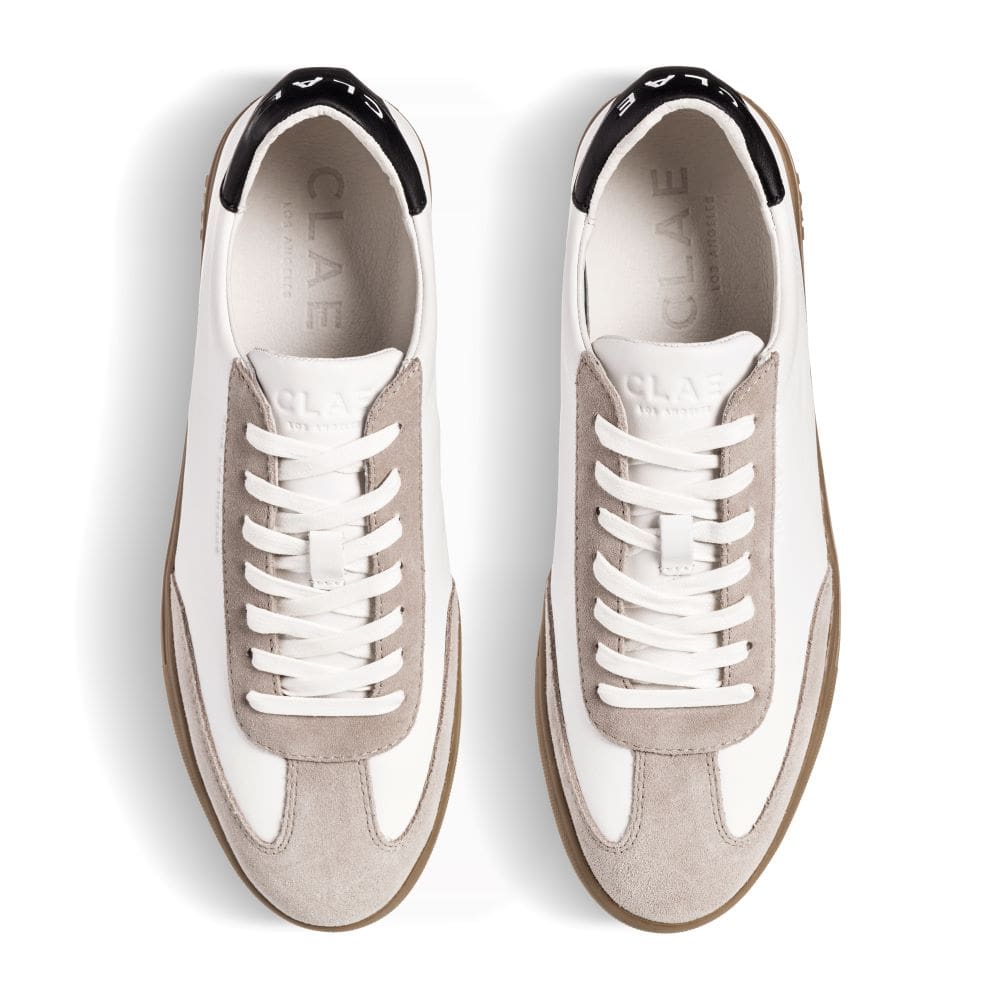 Clae Deane White Leather Grey Dark Gum