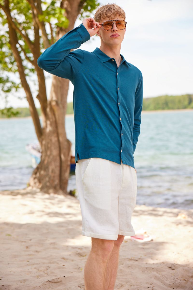 LA CONCH "Harbour Island" Hemd ozeanblau