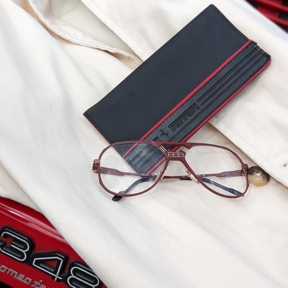 Ferrari F23 rote 90er Vintage Luxus Formel 1 Brille