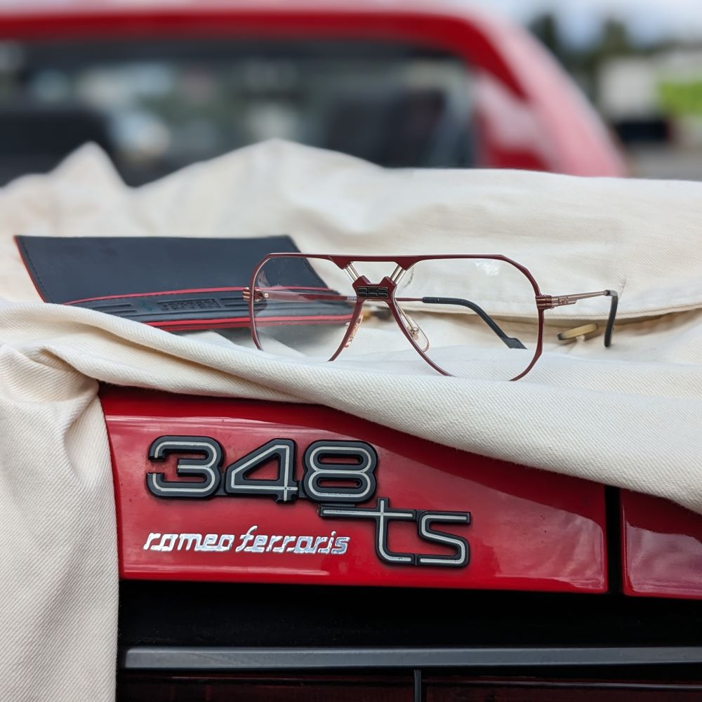 Ferrari F23 rote 90er Vintage Luxus Formel 1 Brille