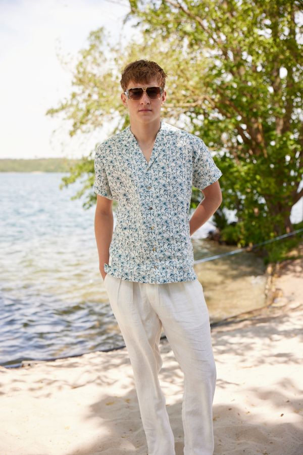 LA CONCH "Bahamas Shirt" Leinenhemd mit Motivdruck