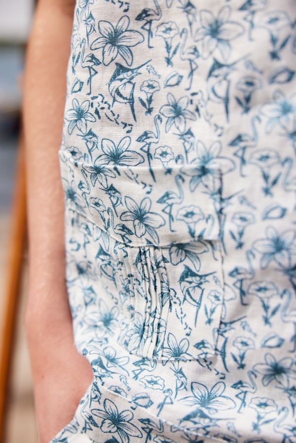 LA CONCH "Bahamas Shirt" Leinenhemd mit Motivdruck