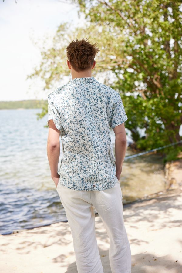 LA CONCH "Bahamas Shirt" Leinenhemd mit Motivdruck