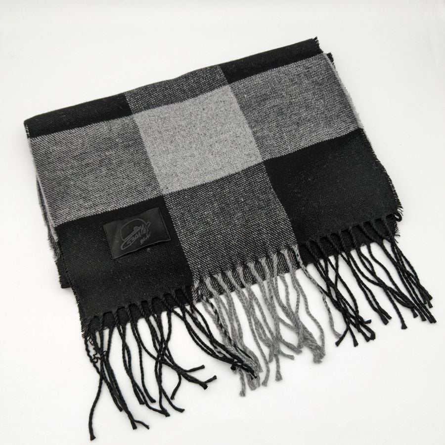 Bowler Berlin Schal Block-Karo Grey Black