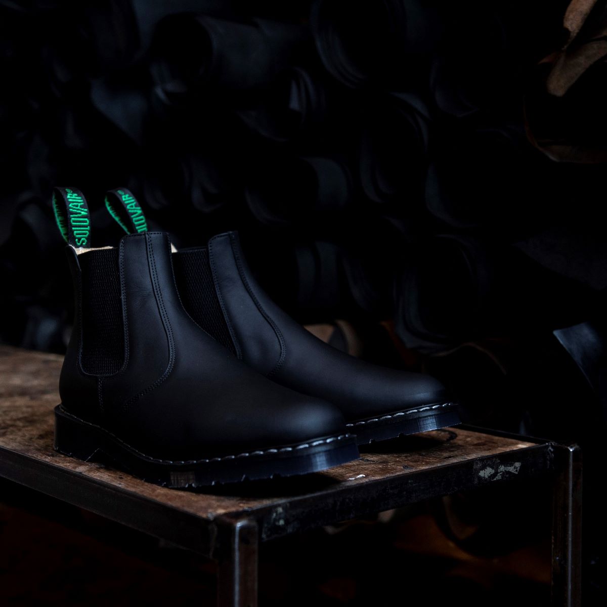 Solovair Black Greasy Dealer Boot