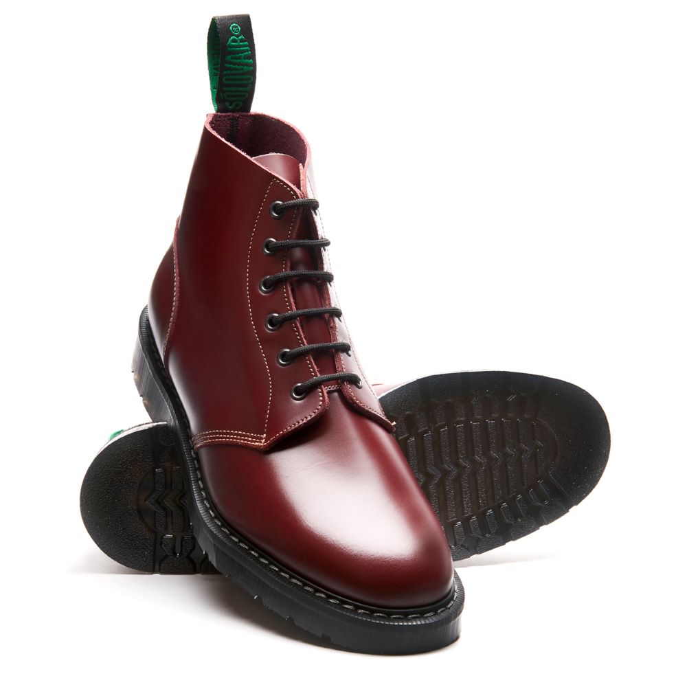 Solovair Oxblood Hi-Shine 6 Eye Astronaut Boot