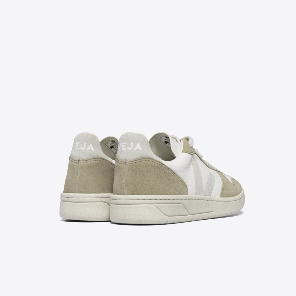 Veja V-10 Chromefree Leather Extra-White Natural Sahara