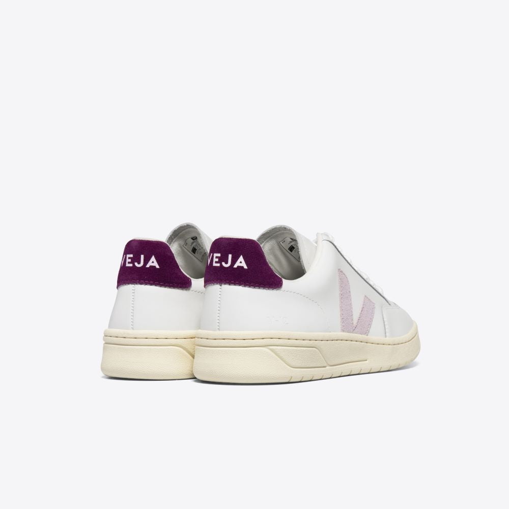 Veja V-12 Leather Extra-White Parme Magenta