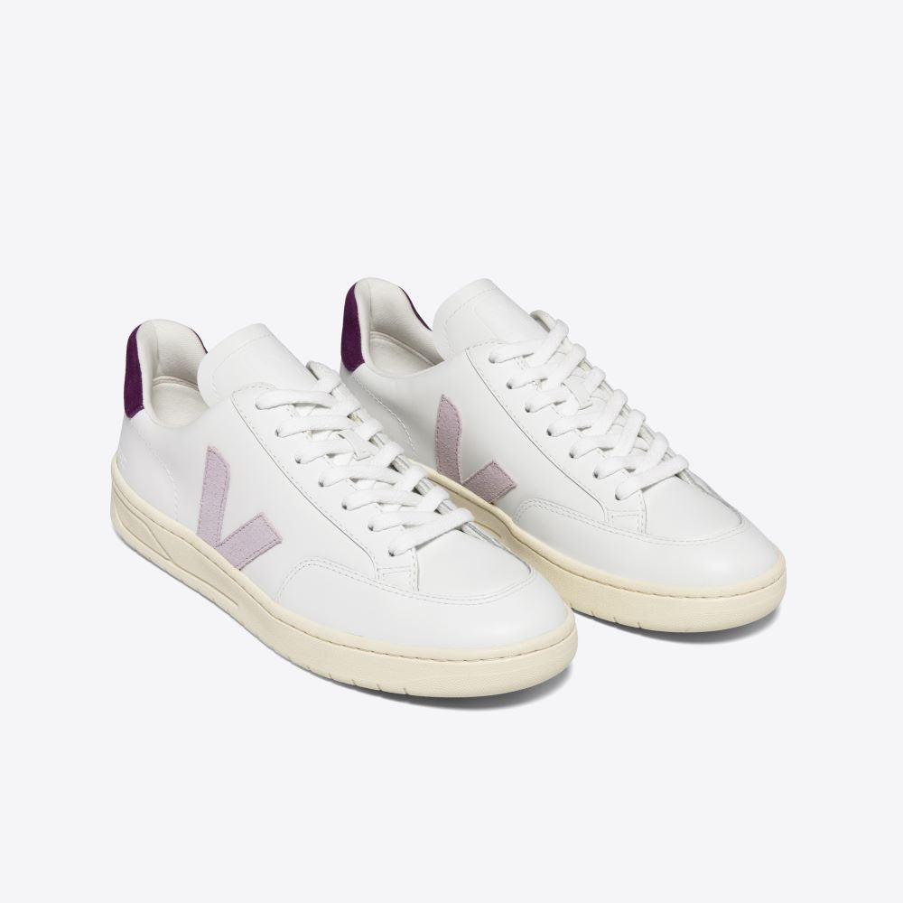 Veja V-12 Leather Extra-White Parme Magenta