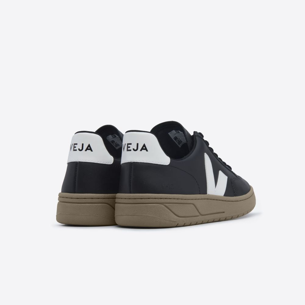 Veja V-12 Leather Black White Dune