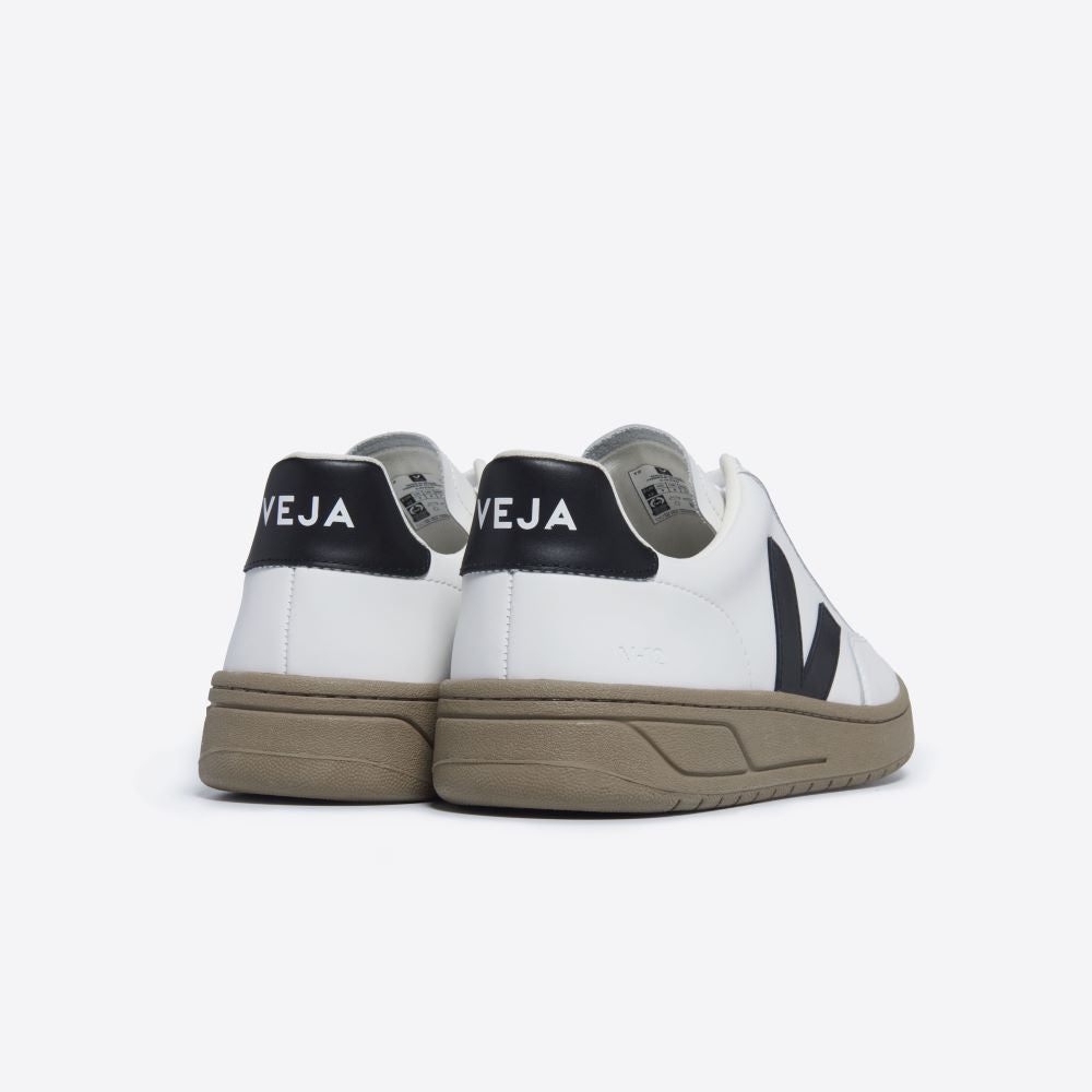 Veja V-12 Leather Extra-White Black Dune