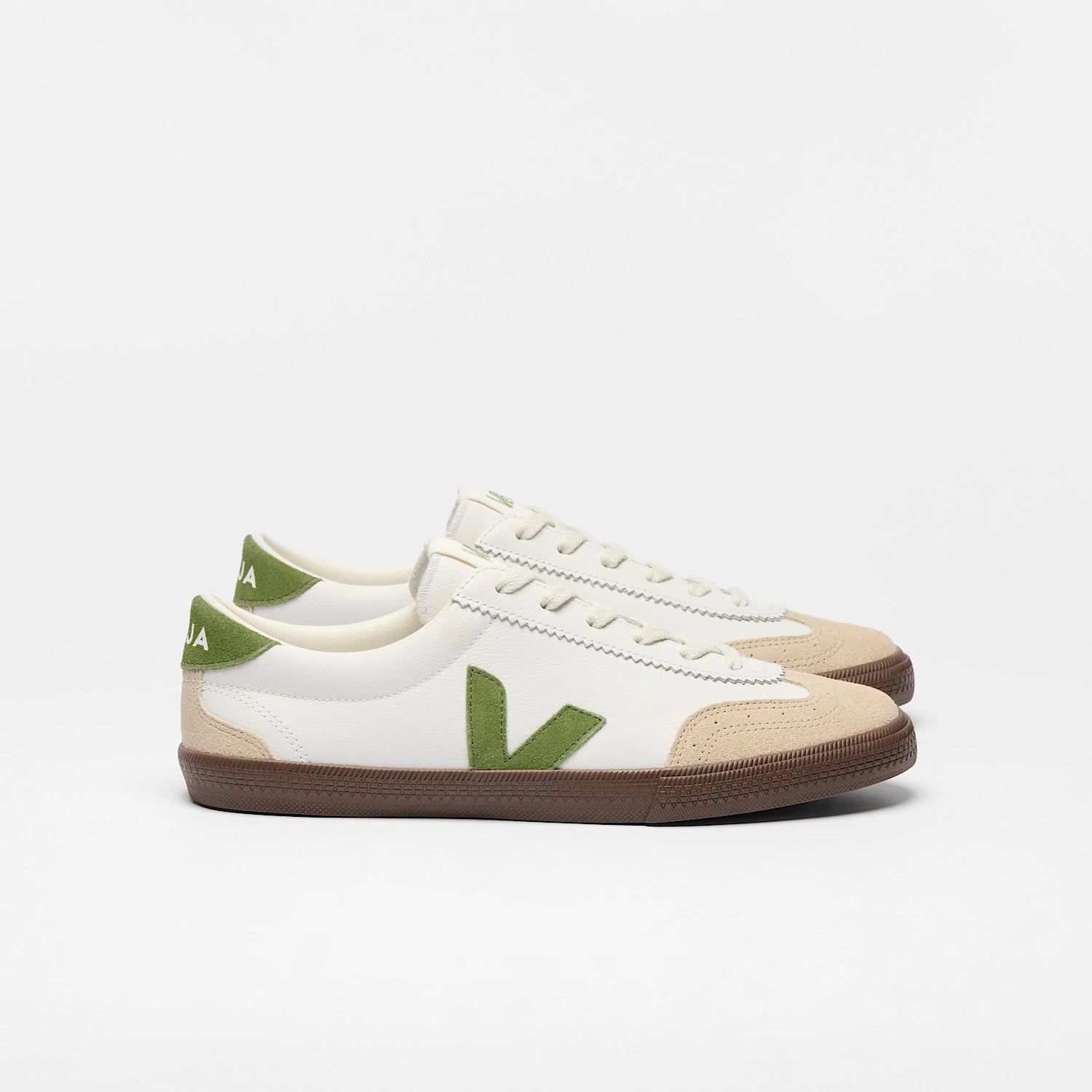 Veja Volley Leather White Kiwi Bark
