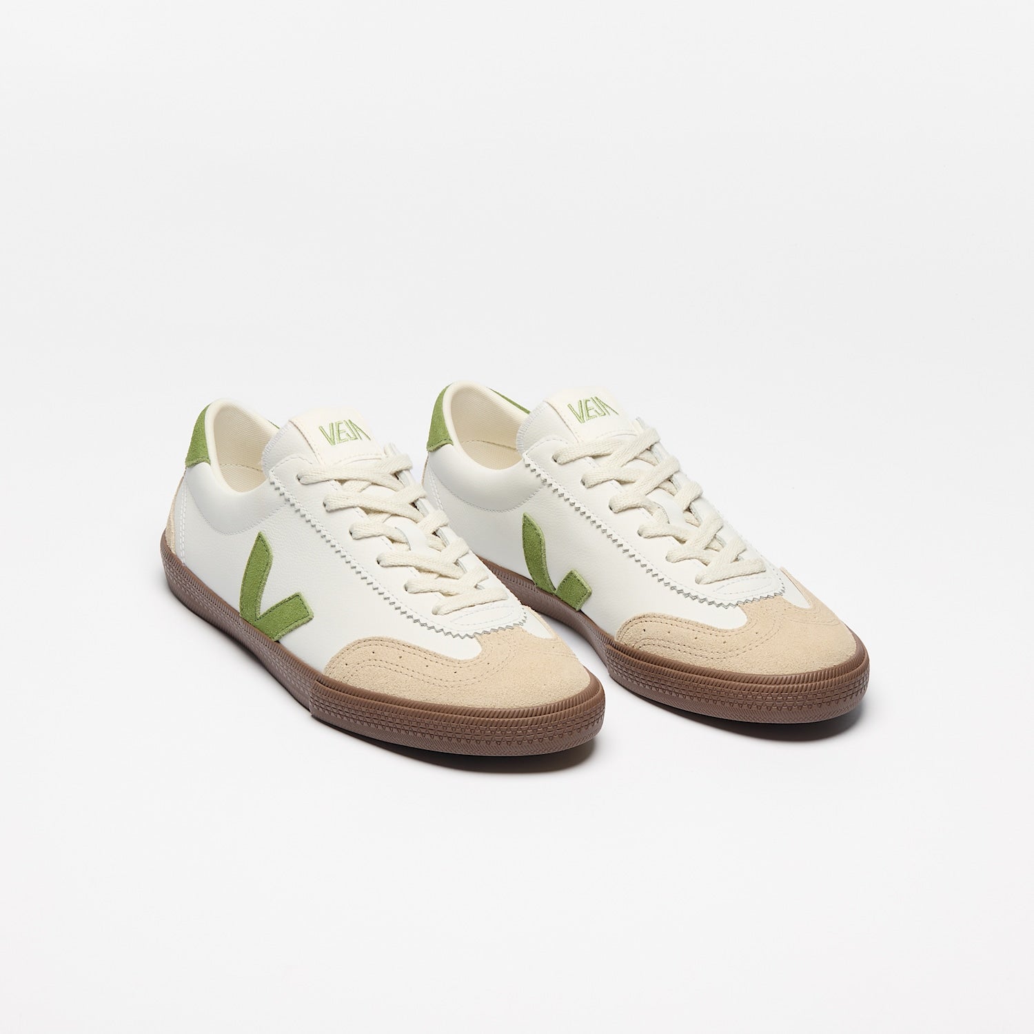 Veja Volley Leather White Kiwi Bark