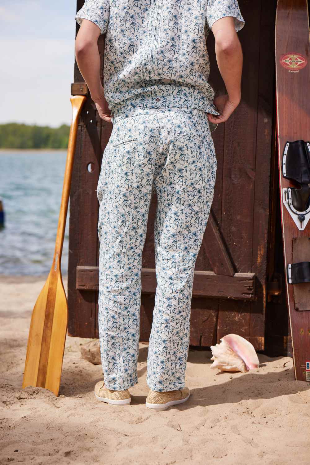 LA CONCH "Grand Bahama" Gurkha Leinenhose Allover-Print
