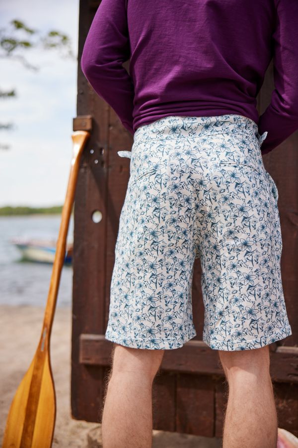 LA CONCH "Grand Bahama" Gurkha Leinenshorts Allover-Print