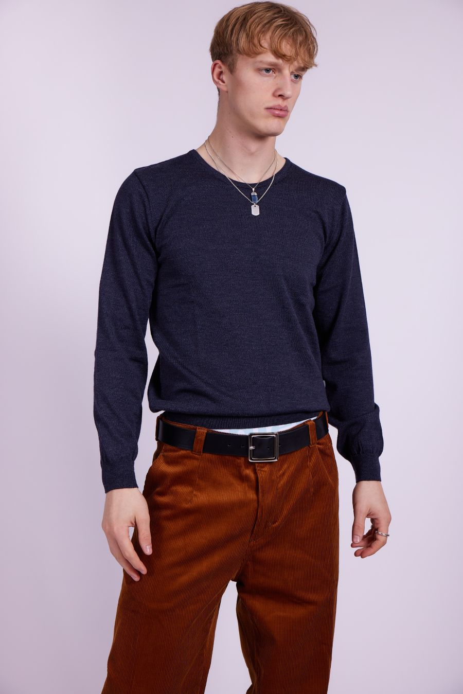 Director´s Cut Merinowolle Pullover Tintenblau