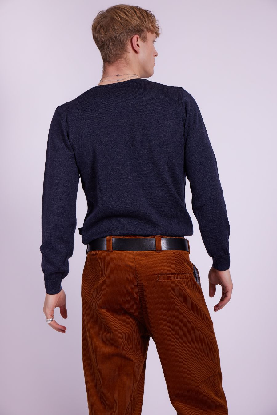 Director´s Cut Merinowolle Pullover Tintenblau