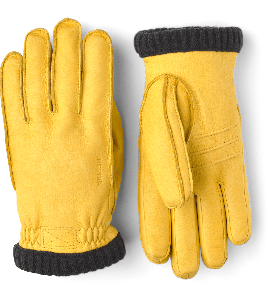 Hestra Deerskin Primaloft Rib Natural Yellow