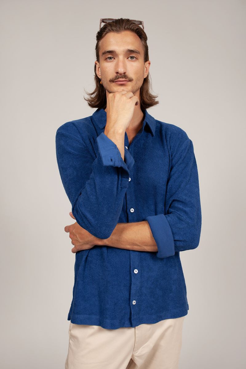 Bowler Berlin "Diplomat" Longsleeve Buttoned Polo Estate Blue