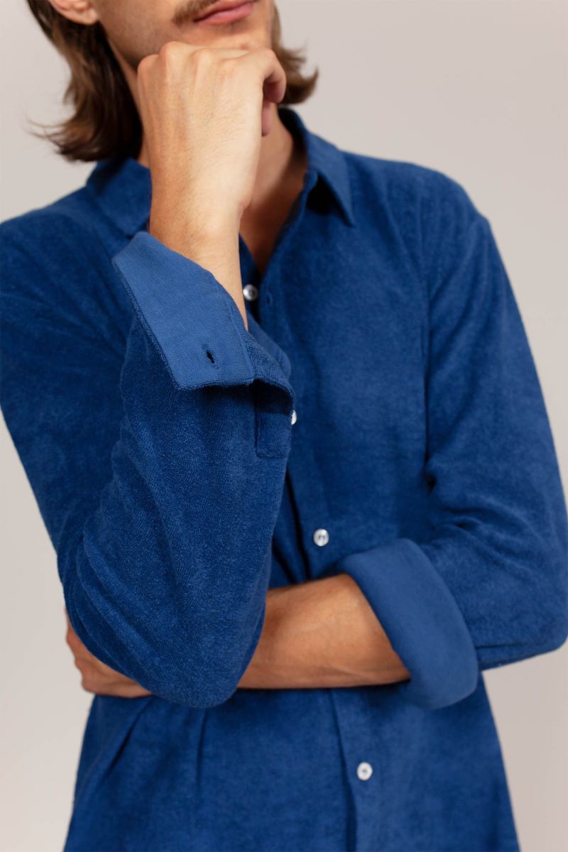 Bowler Berlin "Diplomat" Longsleeve Buttoned Polo Estate Blue