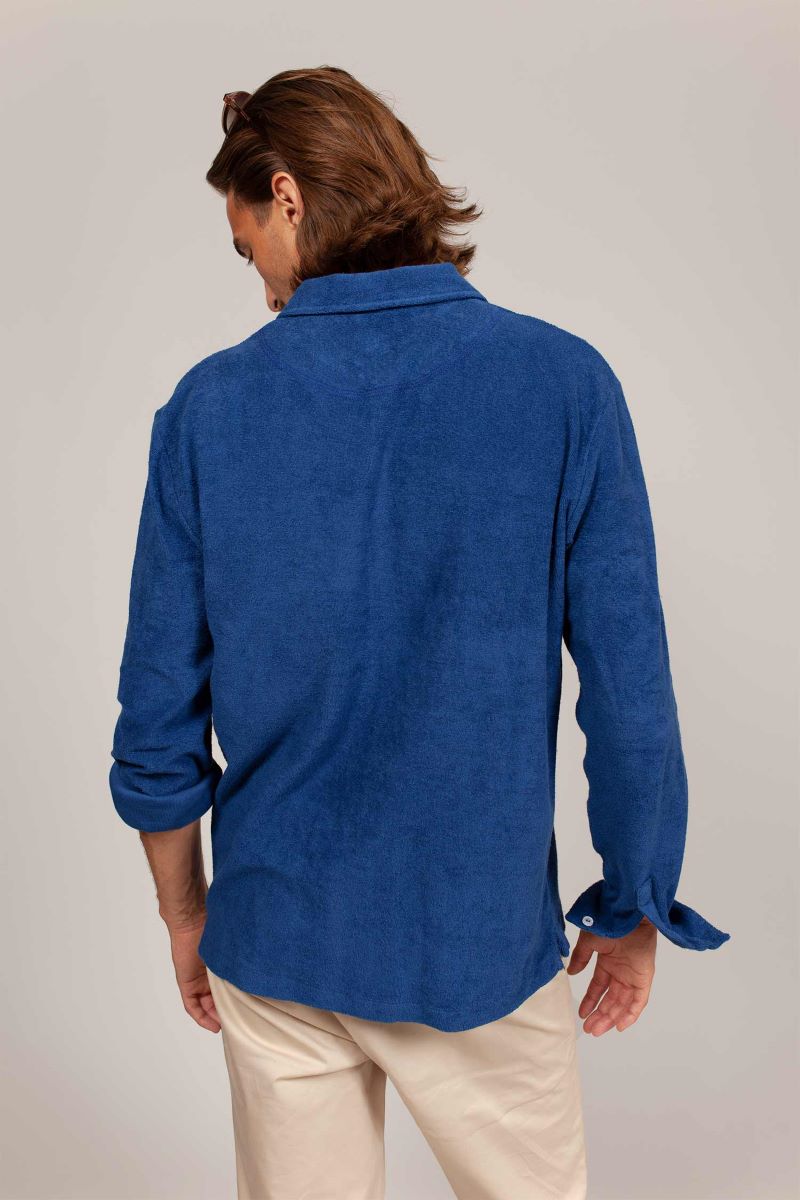Bowler Berlin "Diplomat" Longsleeve Buttoned Polo Estate Blue