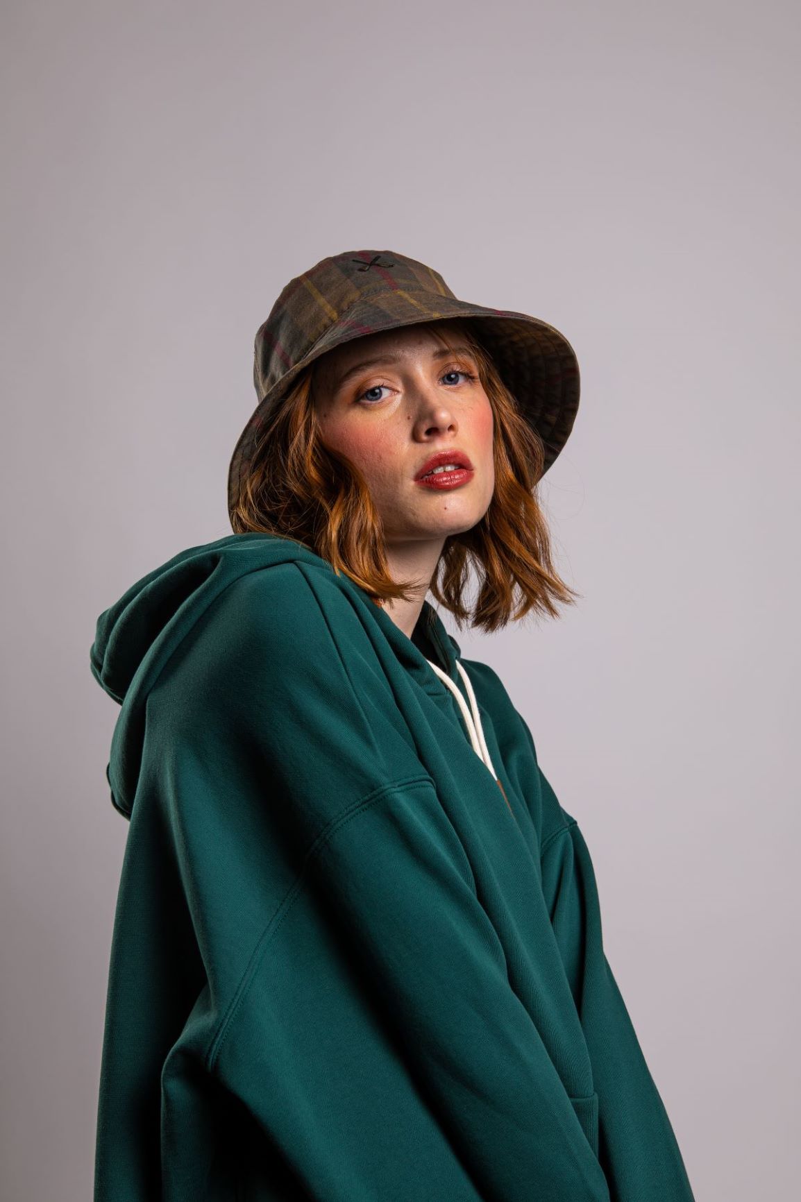Béton Ciré Bucket Hat Check Pattern Waterproof