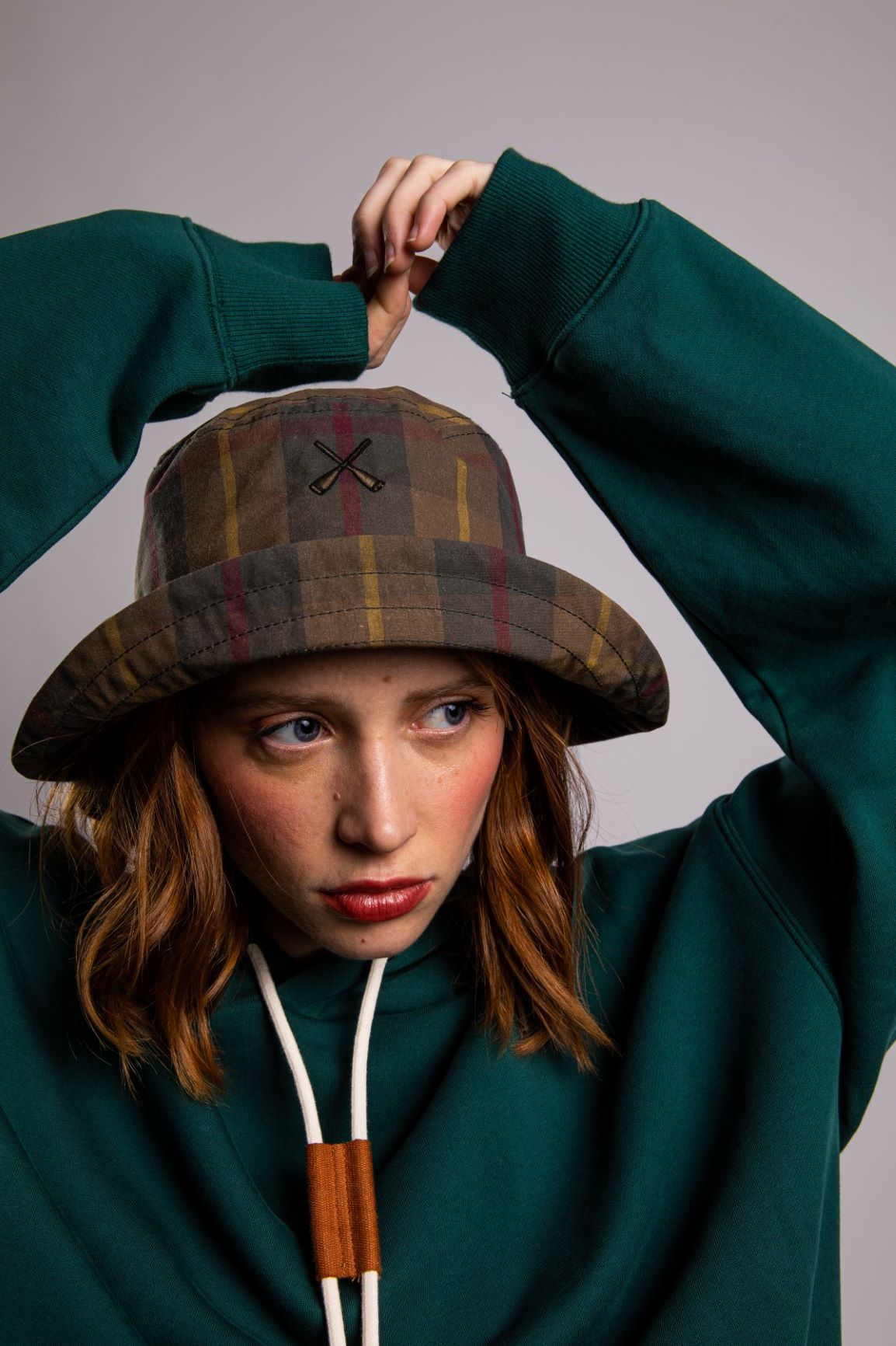 Béton Ciré Bucket Hat Check Pattern Waterproof