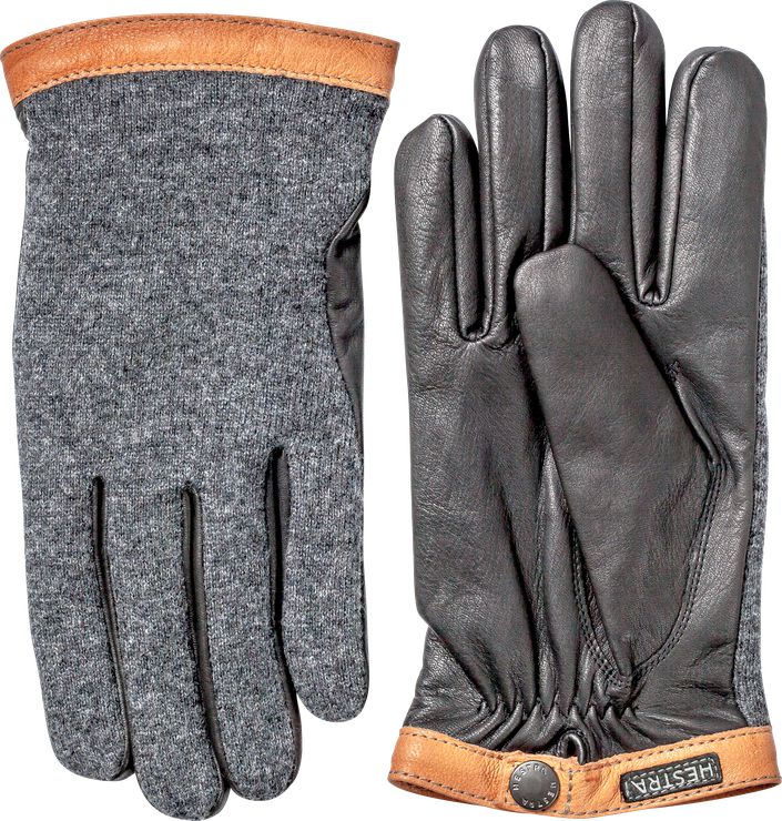 Hestra Deerskin Wool Tricot Charcoal-Black