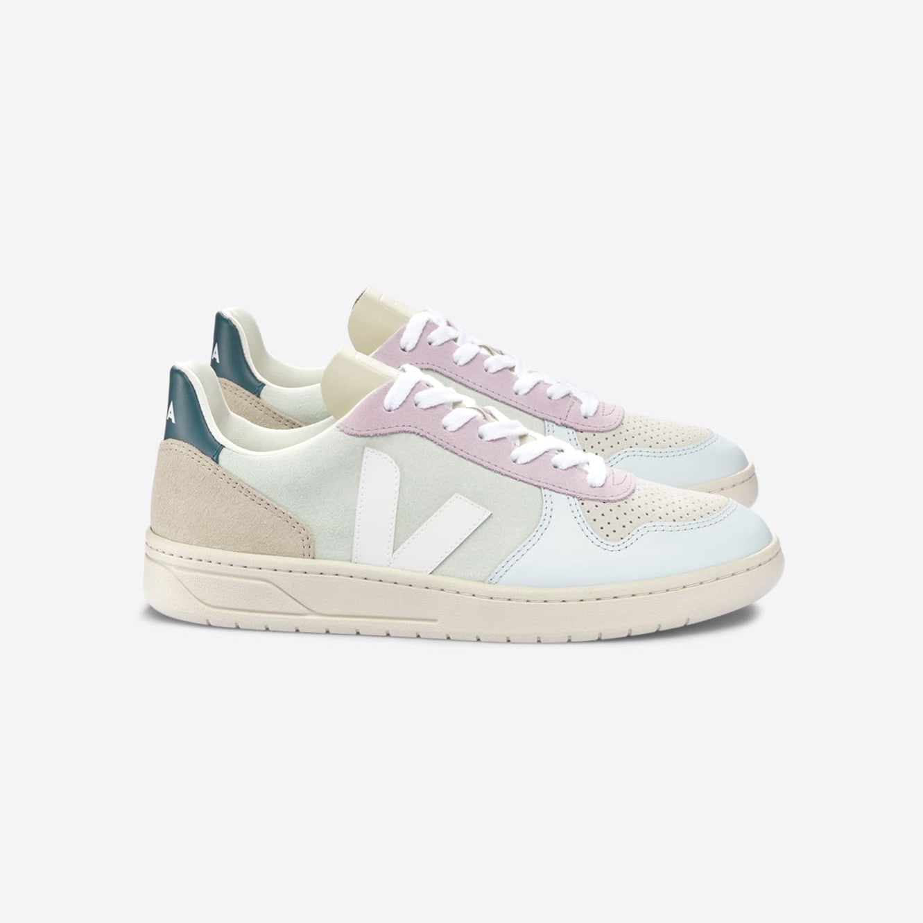 Veja V-10 Suede Jade White Multico