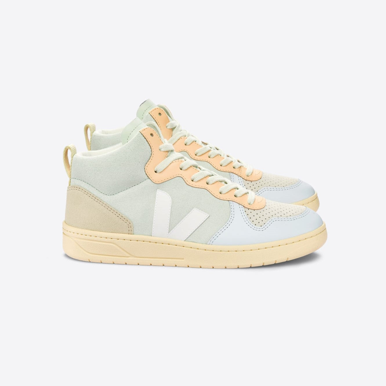 Veja V-15 Suede Jade White Multico