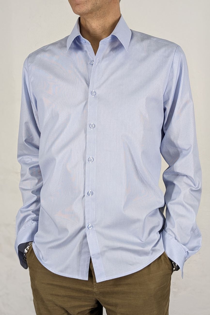 Director´s Cut Hemd "Wilson" Hellblau Streifen