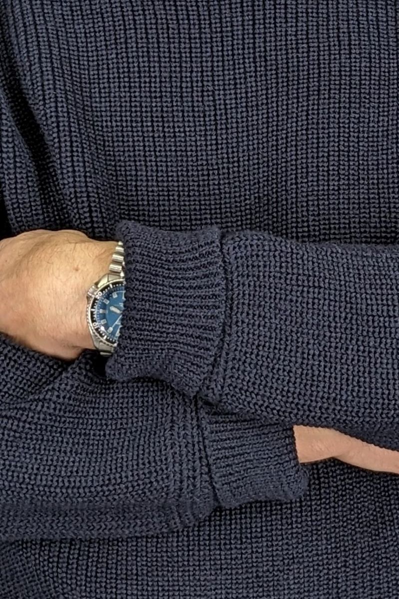 Director´s Cut Rundhals Woll-Pullover Navy