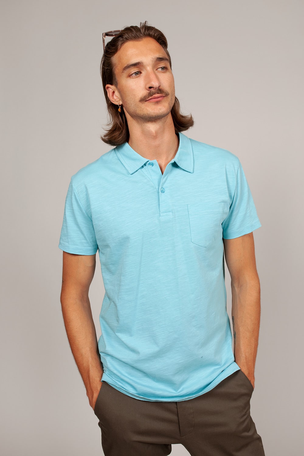 Bowler Berlin Poloshirt "Riviera" Bahama Blue