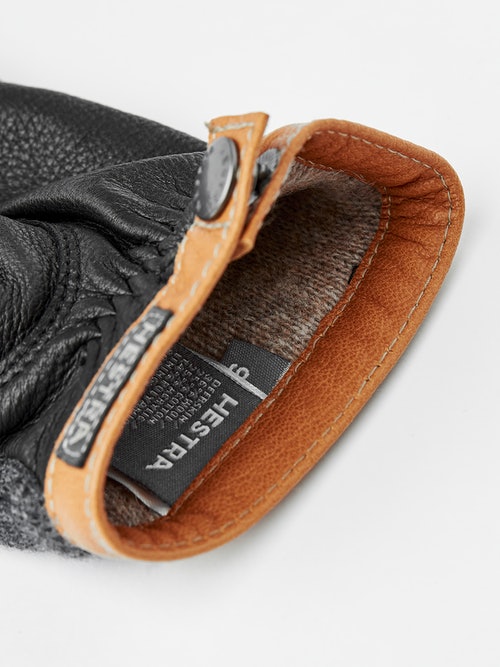 Hestra Deerskin Wool Tricot Charcoal-Black