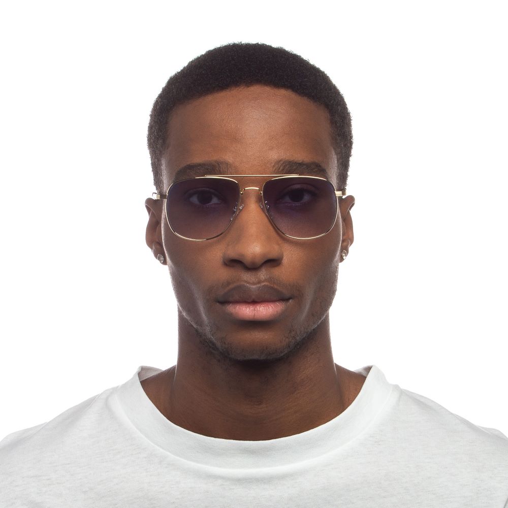 Le Specs The Charmer | Bright Gold Blue Grad